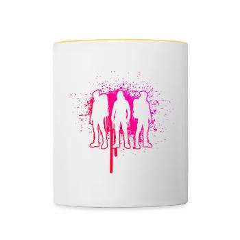 Escalade Bloc Grimpeur Escalade Femmes - Mug contrasté - blanc/jaune - Devant