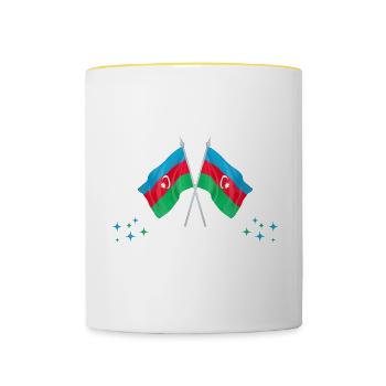 Bitte Nicht Stören Ich Träume Von Aserbaidschan - Tasse zweifarbig - Weiß/Gelb - Vorne