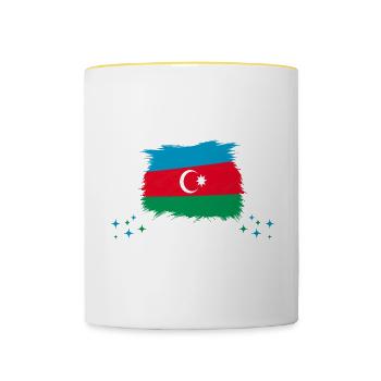 Bitte Nicht Stören Ich Träume Von Aserbaidschan - Tasse zweifarbig - Weiß/Gelb - Vorne