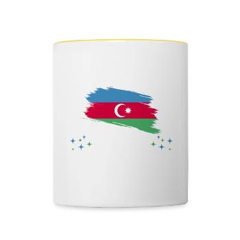 Bitte Nicht Stören Ich Träume Von Aserbaidschan - Tasse zweifarbig - Weiß/Gelb - Vorne