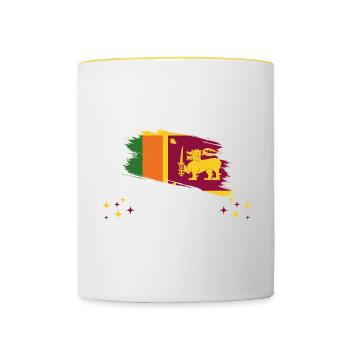 Bitte Nicht Stören Ich Träume Von Sri Lanka - Tasse zweifarbig - Weiß/Gelb - Vorne