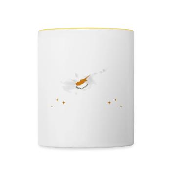 Bitte Nicht Stören Ich Träume Von Zypern - Tasse zweifarbig - Weiß/Gelb - Vorne