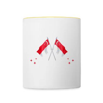 Bitte Nicht Stören Ich Träume Von Singapur - Tasse zweifarbig - Weiß/Gelb - Vorne