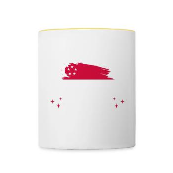 Bitte Nicht Stören Ich Träume Von Singapur - Tasse zweifarbig - Weiß/Gelb - Vorne
