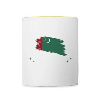 Bitte nicht stören ich träume von Turkmenistan - Tasse zweifarbig - Weiß/Gelb - Vorne