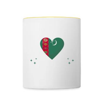 Bitte nicht stören ich träume von Turkmenistan - Tasse zweifarbig - Weiß/Gelb - Vorne