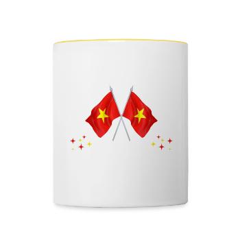 Bitte Nicht Stören Ich Träume Von Vietnam - Tasse zweifarbig - Weiß/Gelb - Vorne