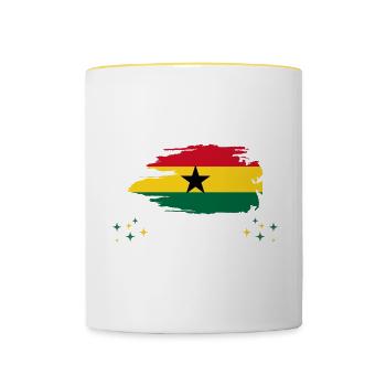 Bitte Nicht Stören Ich Träume Von Ghana - Tasse zweifarbig - Weiß/Gelb - Vorne