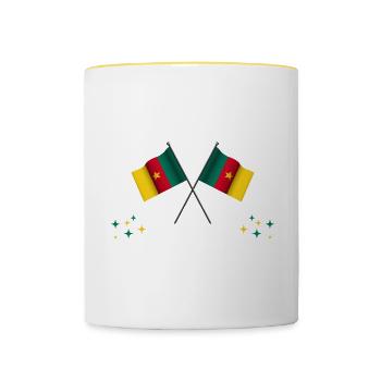 Bitte Nicht Stören Ich Träume Von Kamerun - Tasse zweifarbig - Weiß/Gelb - Vorne