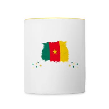 Bitte Nicht Stören Ich Träume Von Kamerun - Tasse zweifarbig - Weiß/Gelb - Vorne