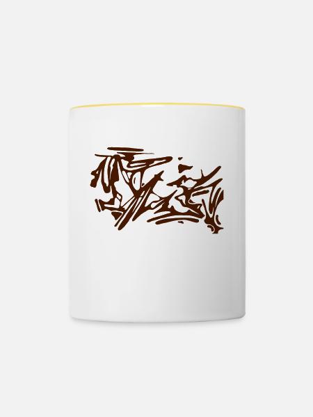 project1 - Tasse zweifarbig - Weiß/Gelb