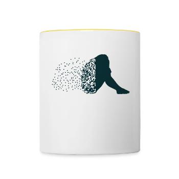 Santé mentale - Mug contrasté - blanc/jaune - Devant