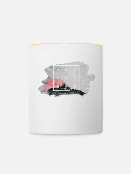 Adventure - Tasse zweifarbig - Weiß/Gelb
