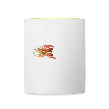 Rollstuhl Behinderung Handicap Rollstuhlfahrer - Tasse zweifarbig - Weiß/Gelb - Vorne