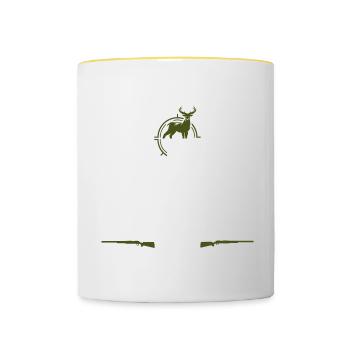 Jäger Jägerin Jagen Jagd Jagt Hunting Hunter Hunt - Tasse zweifarbig - Weiß/Gelb - Vorne