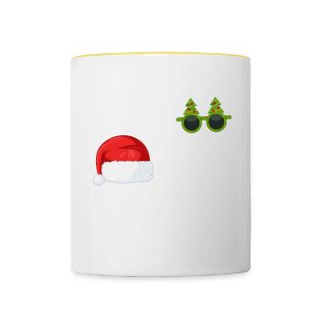 Joyeux Noël Noël Noël - Mug contrasté - blanc/jaune - Devant