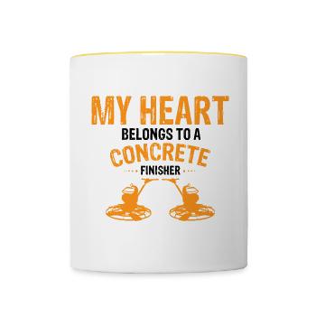 Concrete builder design for construction workers and construction site - Contrasting Mug - white/yellow - Front