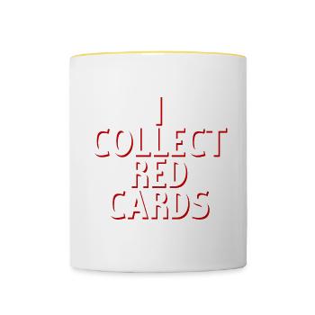 Je collectionne les cartons rouges 4 - Mug contrasté - blanc/jaune - Devant