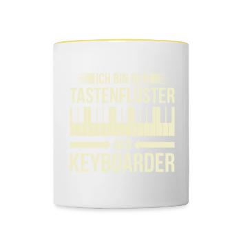 Ich Bin der Tastenflüsterer AKA Keyboarder - Tasse zweifarbig - Weiß/Gelb - Vorne