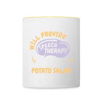 Provide Speech Therapy for Potato Salad Funny - Contrasting Mug - white/yellow - Front
