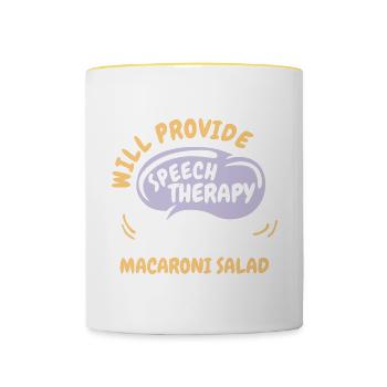 Provide Speech Therapy for Macaroni Salad Funny - Contrasting Mug - white/yellow - Front