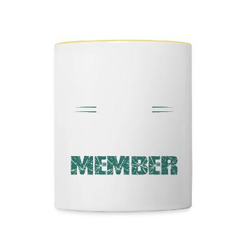 Équipe de pêche - Mug contrasté - blanc/jaune - Devant