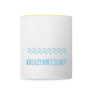 Mein Zuhause Ist Auf Dem Kreuzfahrtschiff - Tasse zweifarbig - Weiß/Gelb - Vorne