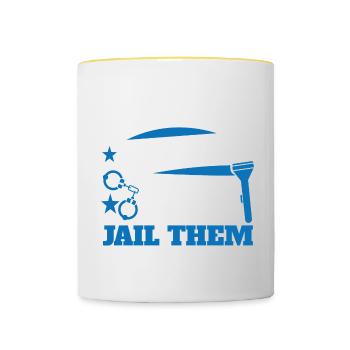 Justizvollzug Motiv für Strafvollzugs-Beamte - Tasse zweifarbig - Weiß/Gelb - Vorne