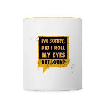 Saying Eye Rolls Funny Gift - Contrasting Mug - white/yellow - Front