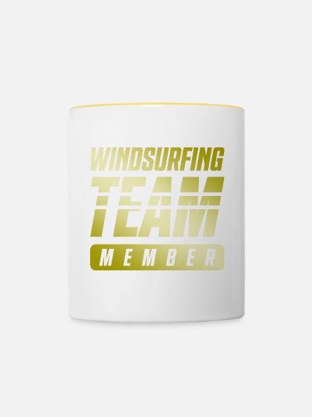 Windsurfing Team - Tasse zweifarbig - Weiß/Gelb