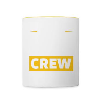 Équipe de barbecue - Mug contrasté - blanc/jaune - Devant