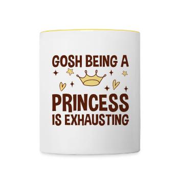Mon Dieu, être une princesse est épuisant 2 - Mug contrasté - blanc/jaune - Devant