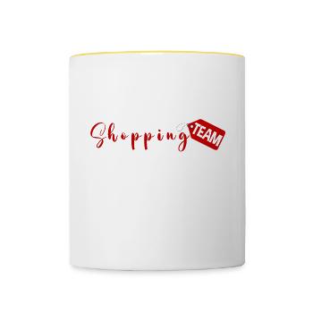 Équipe d’achat du Black Friday 2 - Mug contrasté - blanc/jaune - Devant