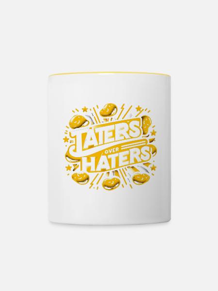 taters over haters 11 - Tasse zweifarbig - Weiß/Gelb