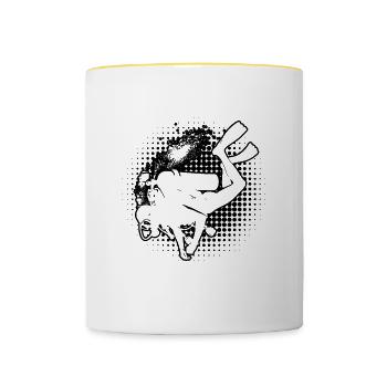 Plongeur Plongée Scuba Diver Homme - Mug contrasté - blanc/jaune - Devant