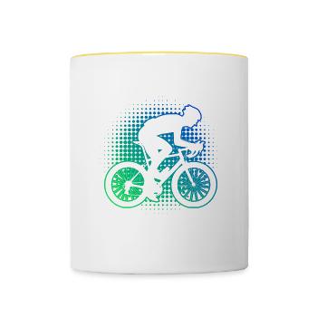 Vélo de route Vélo de route Hommes Vélo de route Vélo de route - Mug contrasté - blanc/jaune - Devant