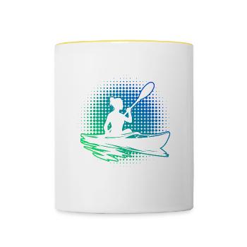Kayak Femme Kayak Canoë Kayak Homme - Mug contrasté - blanc/jaune - Devant