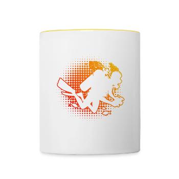 Plongeur Plongeur Plongeur Plongeur Femme Scuba Diver - Mug contrasté - blanc/jaune - Devant
