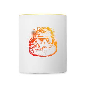 Plongeur Homme Plongeur Plongeur Femme Plongeur Plongeur - Mug contrasté - blanc/jaune - Devant