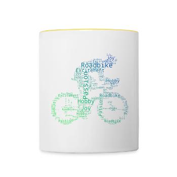 Women Men Road Bike Road Bike Road Bike Road Bike - Contrasting Mug - white/yellow - Front