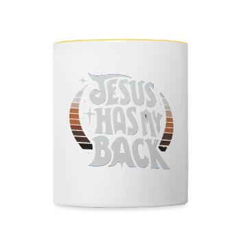 Jésus est là pour moi 23 - Mug contrasté - blanc/jaune - Devant
