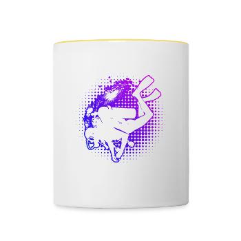 Plongeur Homme Plongée Libre Plongée Plongeur Plongée - Mug contrasté - blanc/jaune - Devant