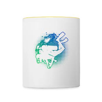 Plongeur Femme Plongeur Plongeur Plongée sous-marine - Mug contrasté - blanc/jaune - Devant
