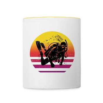 Plongée sous-marine femme Plongée sous-marine Plongée sous-marine Plongée sous-marine - Mug contrasté - blanc/jaune - Devant
