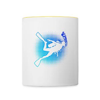 Diver Scuba Diver Scuba Taucher Scuba Tauchen - Tasse zweifarbig - Weiß/Gelb - Vorne