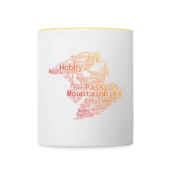 Cycliste Femme Cyclisme Cyclisme VTT - Mug contrasté - blanc/jaune - Devant