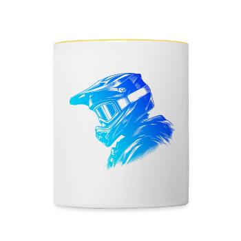 MTB Men Cycling Cyclist Cycling Mountainbi - Contrasting Mug - white/yellow - Front