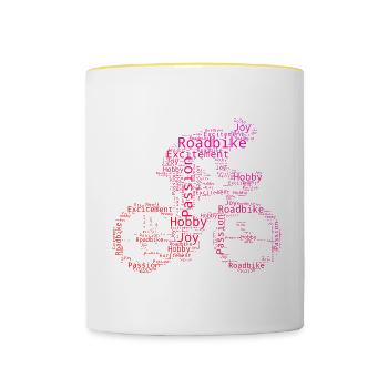 Women's Road Bike Road Bike Men's Road Bike Road Bike - Contrasting Mug - white/yellow - Front