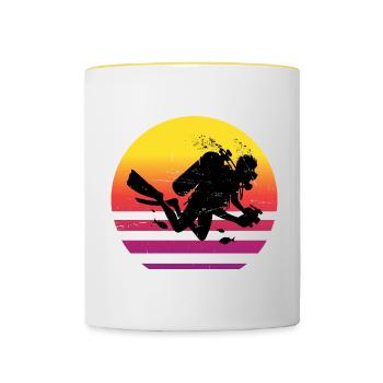 Tauchen Scuba Diver Scuba Tauchen Diver - Tasse zweifarbig - Weiß/Gelb - Vorne