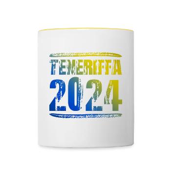 Tenerife 2024 Colorful Holidays - Contrasting Mug - white/yellow - Front